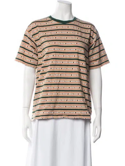Pre-owned Bode Striped Crew Neck T-shirt In Multicolor