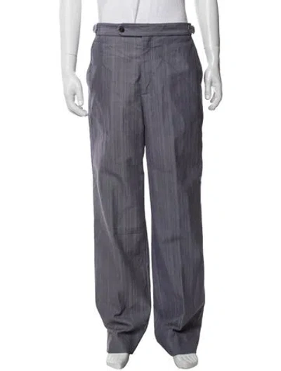 Pre-owned Bode Striped Dress Pants In Blue