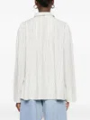 Bode Striped Frog-closures Blouse In White
