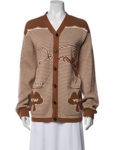 Pre-owned Bode Striped Jacket In Brown