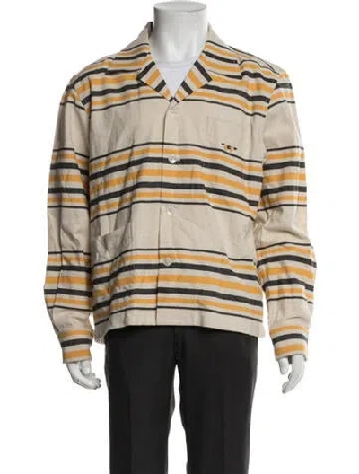 Pre-owned Bode Striped Jacket In Neutral