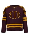 Bode Striped Lace-up Sweater In Brown