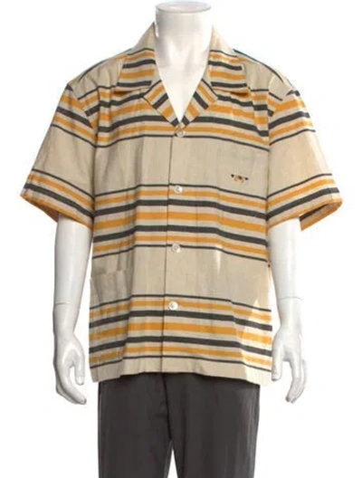 Pre-owned Bode Striped Long Sleeve Dress Shirt In Neutral