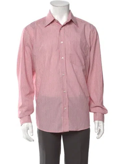Pre-owned Bode Striped Long Sleeve Dress Shirt W/ Tags In Pink