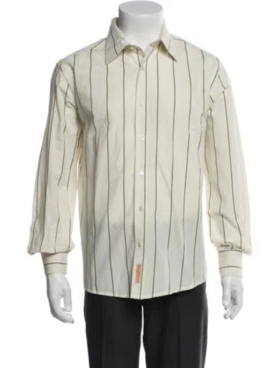 Pre-owned Bode Striped Long Sleeve Shirt In Neutral