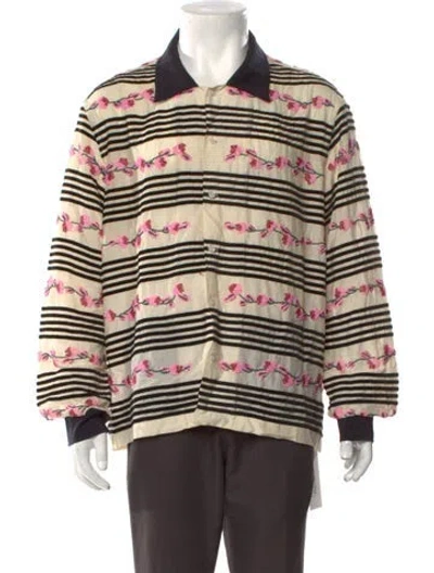 Pre-owned Bode Striped Long Sleeve Shirt In Neutral