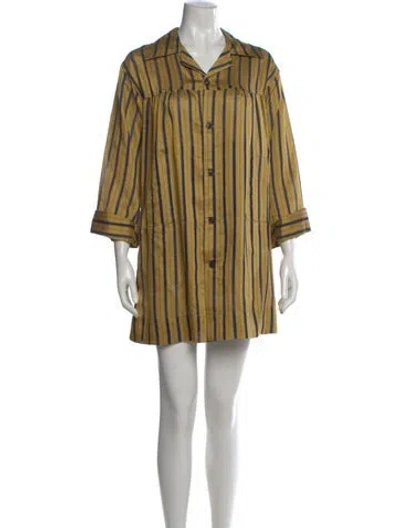 Pre-owned Bode Striped Mini Dress In Multi