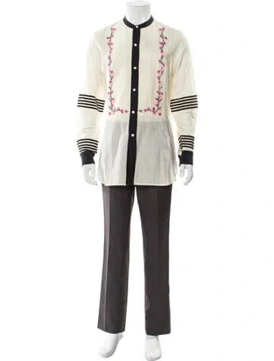 Pre-owned Bode Striped Mock Neck Tunic W/ Tags In Neutral