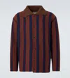 Bode Striped Mohair-blend Cardigan In Brown