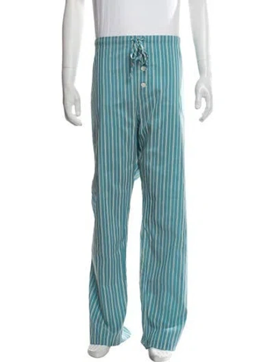 Pre-owned Bode Striped Pants In Blue