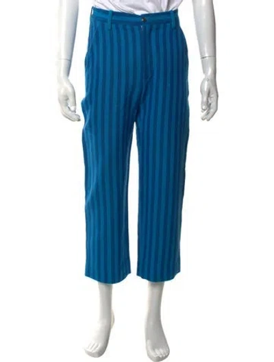 Pre-owned Bode Striped Pants In Blue