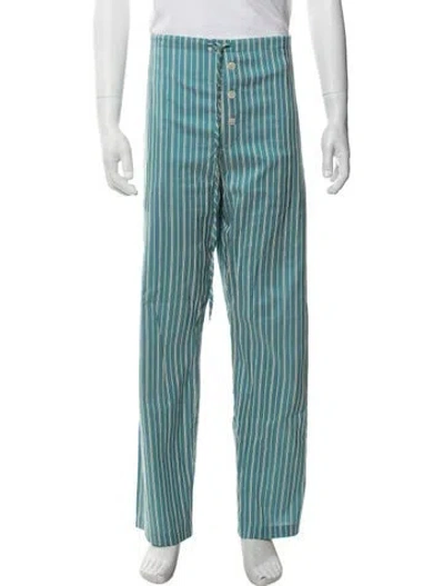Pre-owned Bode Striped Pants In Blue/green