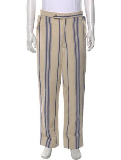 Pre-owned Bode Striped Pants In Neutral