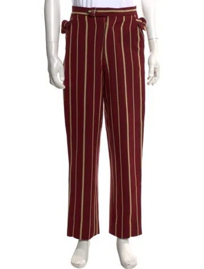 Pre-owned Bode Striped Pants In Red