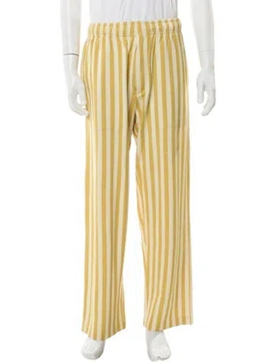 Pre-owned Bode Striped Pants In Yellow