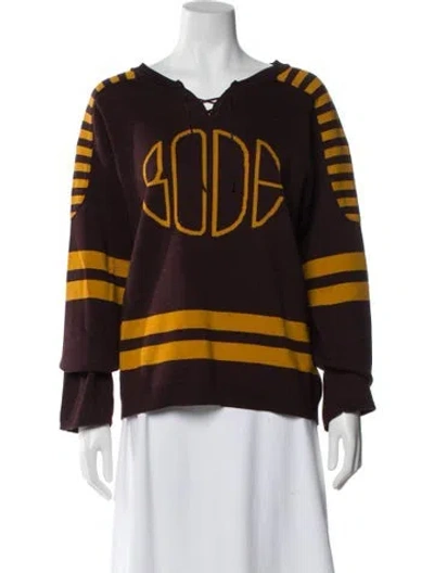Pre-owned Bode Striped Scoop Neck Sweater In Multi