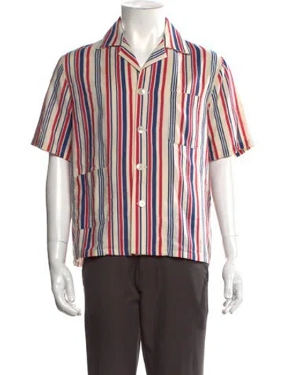 Pre-owned Bode Striped Short Sleeve Shirt In Multi