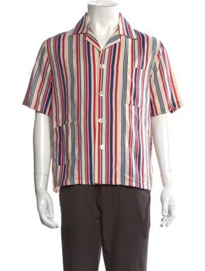 Pre-owned Bode Striped Short Sleeve Shirt In Multicolor