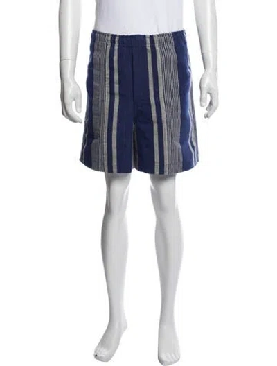 Pre-owned Bode Striped Shorts In Blue