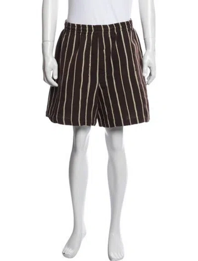 Pre-owned Bode Striped Shorts In Brown