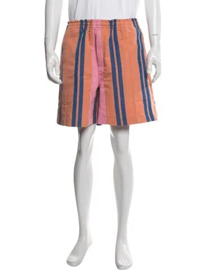 Pre-owned Bode Striped Shorts In Orange