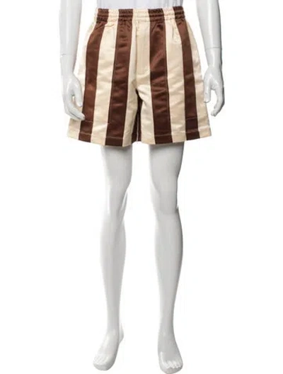 Pre-owned Bode Striped Shorts W/ Tags In Brown