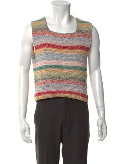 Pre-owned Bode Striped Square Neck Pullover In Multicolor