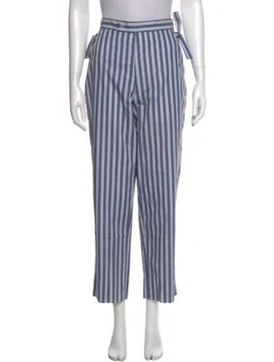 Pre-owned Bode Striped Straight Leg Pants In Blue
