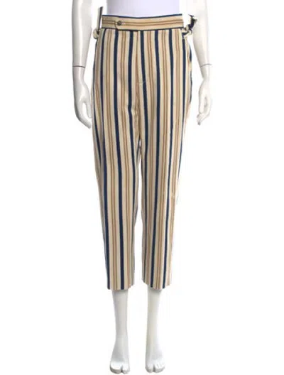 Pre-owned Bode Striped Straight Leg Pants In Neutrals