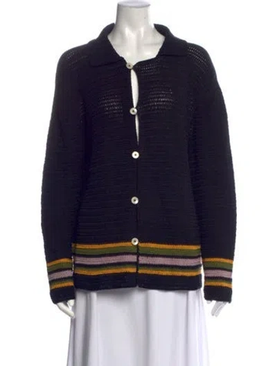 Pre-owned Bode Striped Sweater In Black