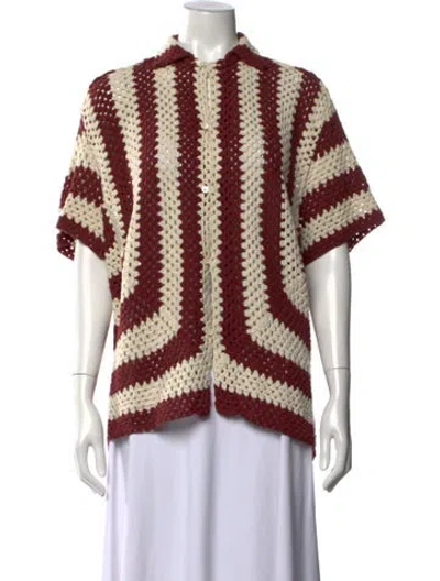 Pre-owned Bode Striped Sweater In Brown