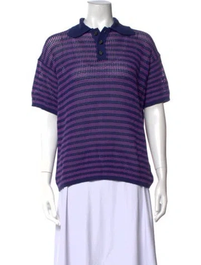 Pre-owned Bode Striped Sweater In Purple