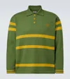 Bode Striped Virgin Wool Polo Sweater In Green