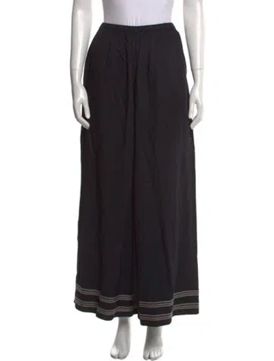 Pre-owned Bode Striped Wide Leg Pants In Black