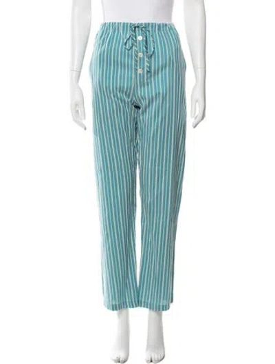 Pre-owned Bode Striped Wide Leg Pants W/ Tags In Blue
