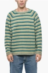 Bode Striped Wool Mossy Glen Crew-neck Sweater In Multi