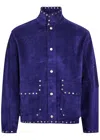 Bode Studded Suede Jacket In Blue
