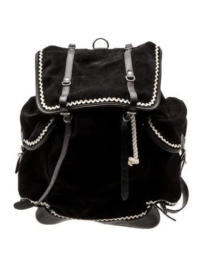 Pre-owned Bode Suede Backpack In Black