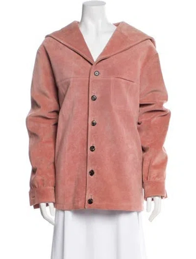 Pre-owned Bode Suede Coat In Pink