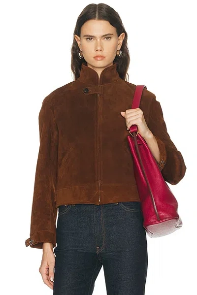 Bode Suede Howard Jacket In Brown