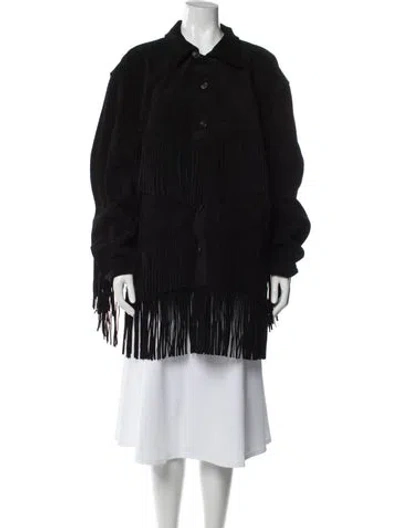 Pre-owned Bode Suede Jacket In Black