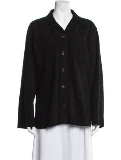 Pre-owned Bode Suede Jacket In Black