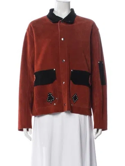 Pre-owned Bode Suede Jacket In Red