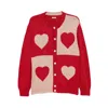 Bode Long-sleeved Knitted Cardigan In Red