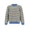 Bode Wedgewood Striped-pattern Sweater In Blue