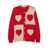 Bode Long-sleeved Knitted Cardigan In Red