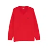 Bode V-neck Logo-embroidered Sweater In Red