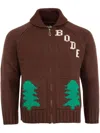Bode Graphic Design Raglan Sleeve Sweater In Brown Brown