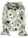 Bode Sweetunia Flocked-floral Blouse In Green