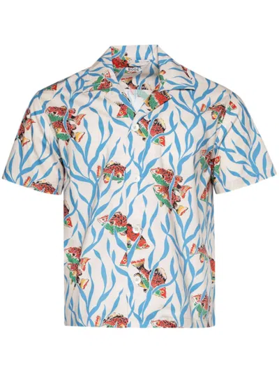 Bode Off-white Swimmers Shirt In Blue